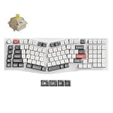 Keychron Q13 Ultra 8K Wireless Mechanical Keyboard, White 96% Alice Ergonomic Keyboard with Numpad, Full Aluminum RGB Custom Keyboard, Hot-Swappable Silk POM Switch for Mac Windows Linux