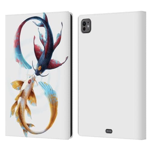 Head Case Designs Officially Licensed Jonas JoJoesArt Jödicke Eternal Bond Koi Wildlife Leather Wallet Case Compatible with Apple iPad Pro 11 M4/M5 2024/2025