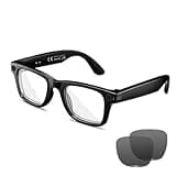KWENRUN AI Smart Glasses with 8MP Camera, 1080P Video & HD Photo, Bluetooth Audio, AI Voice Assistant, Real-Time Translation, Object Recognition, Noise-Cancel Calls, Photochromic +2 Sunglasses Lenses
