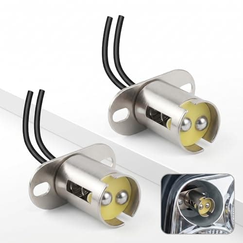 Ypoyney 2PCS Car Light Bulb Socket, BAY15D Bulb Socket Holder with Wire Connector, 1157 LED Bulb Light Lamp Socket Adapter, Auto LED Bulb Socket for Car Truck Tail & Turn Signal Lights (Short Bracket)