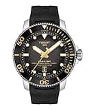 Tissot Mens Tissot Seastar 2000 Professional Powermatic 80 316L Stainless Steel case Automatic Watch, Black, Rubber, 22 (T1206071744101)