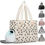 Pritent Diaper Bag Tote for Working Mom, Large Travel Diaper Tote for Mom and Dad with 14 Inch Laptop Sleeve, Mommy Maternity Travel Baby Bag for Boys and Girls, Black flower
