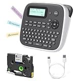 EazeID Label Maker Machine with-Tape, Label Maker Waterproof-Labels, Keyboard Labeler Machine Portable, D210S Desktop Labelmaker Multiple Symbols for Home Small Business Kids Teachers School Supplies