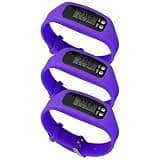 3 Pcs Pedometer Watch Set, Fitness Tracker with Step Counter, Calorie Monitor, LED Display, Silicone TPU Band, Lightweight, for Running, Walking, Workout