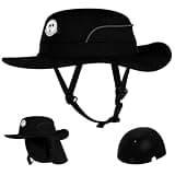 Tontron Waterports Hat with Hard Shell for Surfing, SUP,Kayaking and Watersports (US, Alpha, Large, Deep Black)