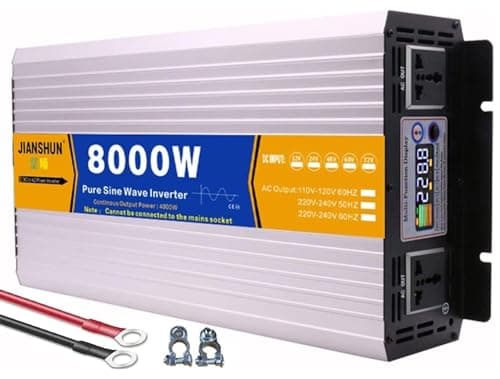 3000W~8000W Power Inverter 72V 60V 48V 24V 12V DC to 110V 120V/220V230V 240V AC Pure Sine Wave Converter Car Voltage Converter Transformer for RV Car Off Grid Home Solar(8000W,48V to 220V 50Hz)