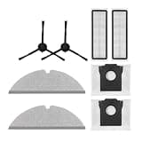 FGJDERYH Replacement Kit Compatible with Dreame D20 Plus, 2 Side Brushes + HEPA Filters + Mop Cloths + Dust Bags for Robot Vacuum