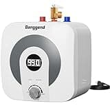 Ganggend 2.5 Gallon Electric Water Heater, 1500W 110V Mini Tank Under Sink Instant Hot Water Heater with Pressure Relief Valve, Digital Display for Kitchen, RV, Laundry, Food Truck