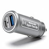 Undetectable GPS Tracker for Vehicles with Charging Port, Real-Time Tracking, No Monthly Fee, No SIM Card, for iOS (Gray)