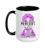 Alzheimer's Dementia Awareness Support Elephant Memories Ceramic Mug, Black/White, 15oz