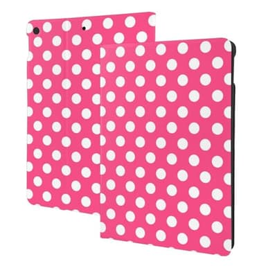 Bright Pink Polka Dot Print Compatible with ipad 9th/8th/7th Generation Case, Cute Tablet Cases Compatible with ipad 10.2 Case Cover, Auto Wake/Sleep, Folio Stand