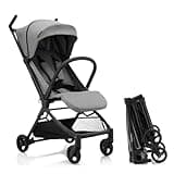 Gromast Travel Stroller for Airplane, Ultra Compact & Lightweight – Only 9.9 lbs, Portable Infant Toddler Baby Stroller, w/UPF 50+ Canopy & Cup Holder - Gray