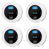 4 Pack 2 in 1 Home Monitors, Battery Operated, High Sensitivity Sensors, Audible Visual Signals, Complete Indoor Use