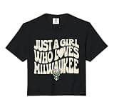 NBA Just a Girl Who Loves Milwaukee Bucks Vintage Wave Comfort Colors Crop Top