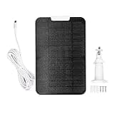Solar Panel Compatible with Security Cameras, 4W 6V Weatherproof Outdoor Solar Charger with Adjustable Bracket, Portable Power Supply, Black (White)