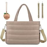 KUBYA Diaper Bag Tote, Puffer Diaper Tote Bags for Women Lightweight Travel Work Hospital Baby Bag Crossbody Mommy Bag