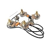 Electric Guitar Wiring Harness Kit, Prewired 2 Volume 2 Tone Controls with 500K Pots, 3-Way Toggle Switch, 6.35mm Output Jack for Dual-Pickup Guitar Replacement and Repair