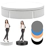 Black/White Electric Rotating Turntable for Photography, 360° Motorized Rotating Stand Display with 5 PVC Backgrounds Photography Turntable