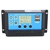 Omquot 30A PWM Efficient Solar Charge Controller LCD Discharge Regulator Dual USB Output for Solar Panels 5.51 x 2.76 x 1.57 Inches