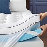 BedStory 4 Inch Dual Layer Memory Foam Mattress Topper Full, 2" Breathable Foam and 2" Pillow Top with Shredded Memory Foam for Extra Support and Pressure Relief, Deep Pocket, CertiPUR-US Certified