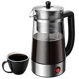 KIDISLE 10-Cup Electric Percolator Coffee Pot, Glass Percolator Coffee Maker with Borosilicate Carafe, Stainless Steel Filter Basket, 1000W