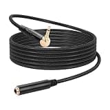 CERRXIAN 1.8M/6FT 3.5mm TS Mono Right Angle Male to 6.35mm Female Audio Cable, 3.5mm to 6.35mm Audio Leather Textured Cord,for Electric Guitar, Mixer, Amplifier, Speaker