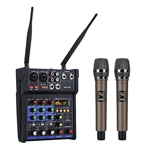 CZCZC 4 Channel Audio Mixer Console with Microphone Sound Mixing with USB Mini Dj Mixer
