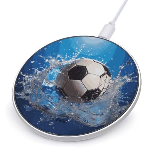 Soccer Ball Water Wireless Charger, 10W Qi-Certified Fast Wireless Charging Pad with USB Cable & LED Indicator Fashion Charger Mat Portable Charging Station for All Qi-Enabled Phones