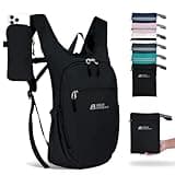 HIGH EXPERIENCE Hiking Backpack 10L/15L Small Daypack Lightweight Packable Travel Foldable Water Resistan for Women Men (Black, 10L)