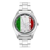 FodPand Mens Stainless Steel 3-Hand Analog Watch Easy Reader 40mm Dial