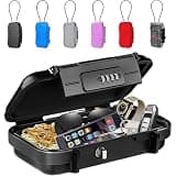 Portable Lock Box 4 Digit Combination Waterproof Mini Safe(black)