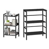 HOOBRO Bookshelf and 3 Tier Bookshelf Bundle, Book Shelf Storage Organizer, Pen Display Shelf for Living Room, Bedroom, BB71SJ01-BB86CJ01G1