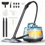 Aspiron Steam Cleaner, 293°F 58 PSI Powerful Multipurpose Handheld Steam Mop for Home Use, 21 Attachments, 50Oz Capacity, Heavy Duty Steamer for Carpets, Floors, Cars, Tiles, Crack Cleaning, Teal
