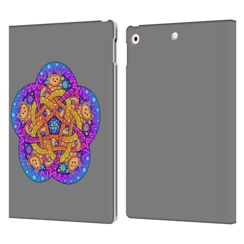 Head Case Designs Officially Licensed Beth Wilson Ginger Celtic Knot Doodle Cats 2 Leather Wallet Case Compatible with Apple iPad 10.2 2019/2020/2021