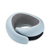 Asteraty Travel Neck Pillow for Airplanes, 100% Pure Memory Foam Travel Pillow with Ergonomic 360° Support, Travel Essentials for Long Flights, Car, Train and Home, Max Blue
