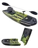 Reel Yaks Raven Modular Fishing Kayak - 10ft, 430 lbs Capacity, Green Gray - Paddle Fishing Kayaks for Adults & Youth, Sit on Top, Compact Storage, Lightweight, Easy Transport