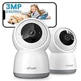 ieGeek Indoor Camera, 2K Cameras for Home Security, 5G Security Camera Indoor, 360° Pet/Dog/Baby Camera with Phone App, AI Tracking, 2-Way Audio, Night Vision, 24/7 SD Card Storage, Alexa (2 Pack)