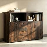 YCZYCZ Lateral File Cabinet with Lock, Metal Office Storage Cabinet, 2 Drawer Lateral File Cabinets for Home Office, A4 Letter Size, Heavy Duty Steel Filing Cabinet for Documents Storage