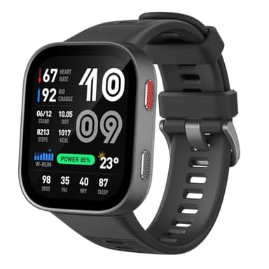 Amazfit Bip Max 50mm Smartwatch, 2.07" AMOLED Display, 20 Days of Battery, GPS, 4GB Storage, Offline Maps, Fitness Tracker, Hybrid Training, 150+ Sports, HYROX Mode, 5 ATM for Android & iPhone, Gray
