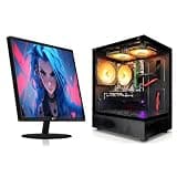 STGAubron Gaming PC Bundle with 24Inch FHD LED Monitor- Intel Core i5 up to 3.6GHz, Radeon RX 590 8G, 16GB RAM, 1T SSD, RGB Fan x3, Windows 11 Home