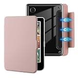 E NET-CASE Detachable Magnetic Case for 6" Kobo Clara Colour (2024) /Clara BW(2024) /2E(2022) eReader,Ultra Clear Back丨Easy to Detach & Attach丨Auto Sleep/Wake (Rose Gold)