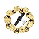 Hi-Hat Bell 32-Piece Bell Plates, Mountable Tambourine for Drum Kit, Alloy Rhythm Instrument with Rich Resonant Sound, Fits Hi-Hat Cymbals, 6.5 Inch (Black/Gold, Black/Silver, Red/Gold)