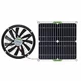 Aumotop 100W Monocrystalline Solar Panel Efficient Solar Film for Pet House Cooling Ventilator, Energy Fan for Dog House, Material: Black ABS, Size: 280*280*3mm, Package: 1 * Panel, 1 * Exhaust Fan