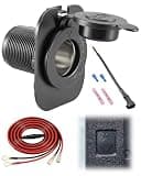 12V Truck Bed Power Outlet Panel Fit for 2022+ Ford Maverick Flexbed, Cigarette Lighter Socket Panel Kit with Dust Cover, Dual Wiring Options & Backup Mounting Panel