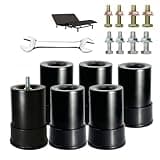 4 Inch Metal Adjustable Bed Base Frame Leg Replacement Heavy Duty Extra Height Leg Compatible with 89% of Frameworks Such as M8 M10 Thread (Set of 6)
