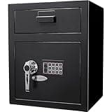 Keypad Depository Safe Box with Code for Home, Money Safes with Key, Lockbox for Cash, Small Security Locker,A-1
