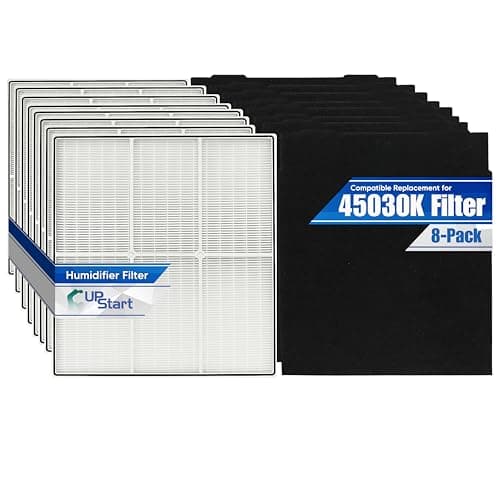 8-Pack 8171434K HEPA Filter Set Replacement for Whirlpool AP45030K Filter - Compatible with Whirlpool Whispure AP 45030K Air Purifier Filters with Carbon Foam Pre-Filter Prefilters