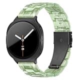 G-ficu Resin Band for Samsung Galaxy Watch 8 Band 40mm 44mm/Galaxy Watch 8 Classic Band 46mm Women, Lightweight Replacement Bracelet Strap for Samsung Watch 8 Bands-Emerald Green