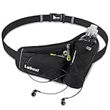 Labeol Waist Pack, Waterproof Hydration Belt with Water Bottle Holder, Adjustable Fanny Pack for Running, Hiking, Walking, Cycling, Black