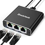 Ethernet Splitter 1 to 3 1000Mbps, Dockteck Internet Cable Splitter 1 in 3 Out High Speed Switch Network Gigabit for LAN RJ45 Port Router Switch Work with Cat5/5e/6/7/8 Cable